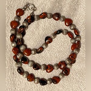 Artisan-Made 925 Sterling Silver & Mahogany Obsidian 19” Beaded Necklace